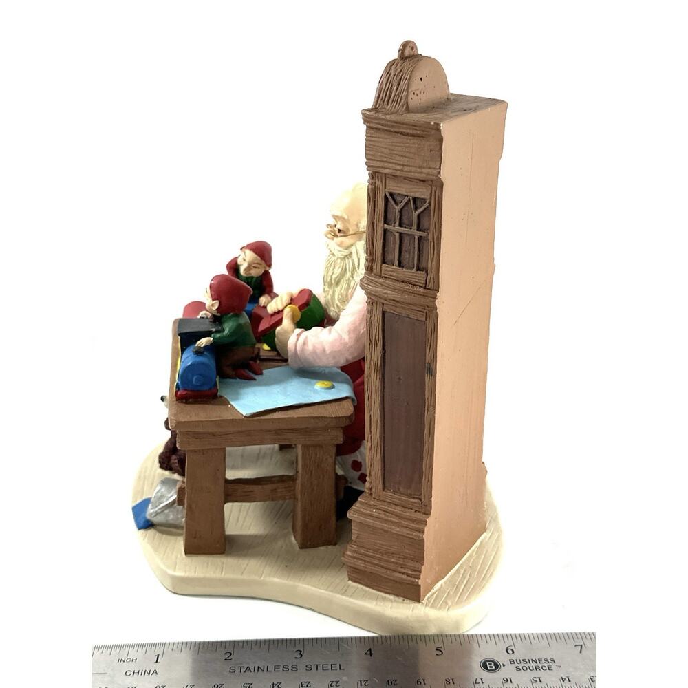 Howard Miller Santa Workshop Clock Figurine Making Toys Christmas Works - Picture 5 of 8